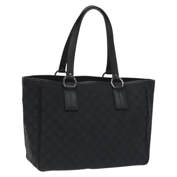 GUCCI GG Canvas Tote Bag Black 120840 Auth 130343 - Picture 1 of 16